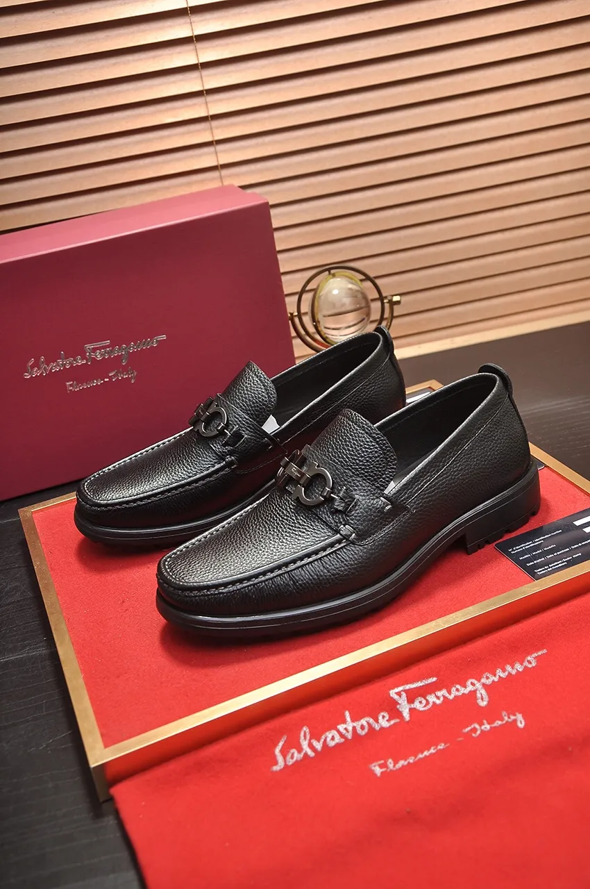 Men's shoes 💰500💶[Ferragamo/Ferragamo] The latest model in the counter. Original imported open-sided high-quality cowhide hand-woven + imported 🐂 cowhide + original luxury metal buckle + original combination outsole. Comparison without pressure 38--44🎉